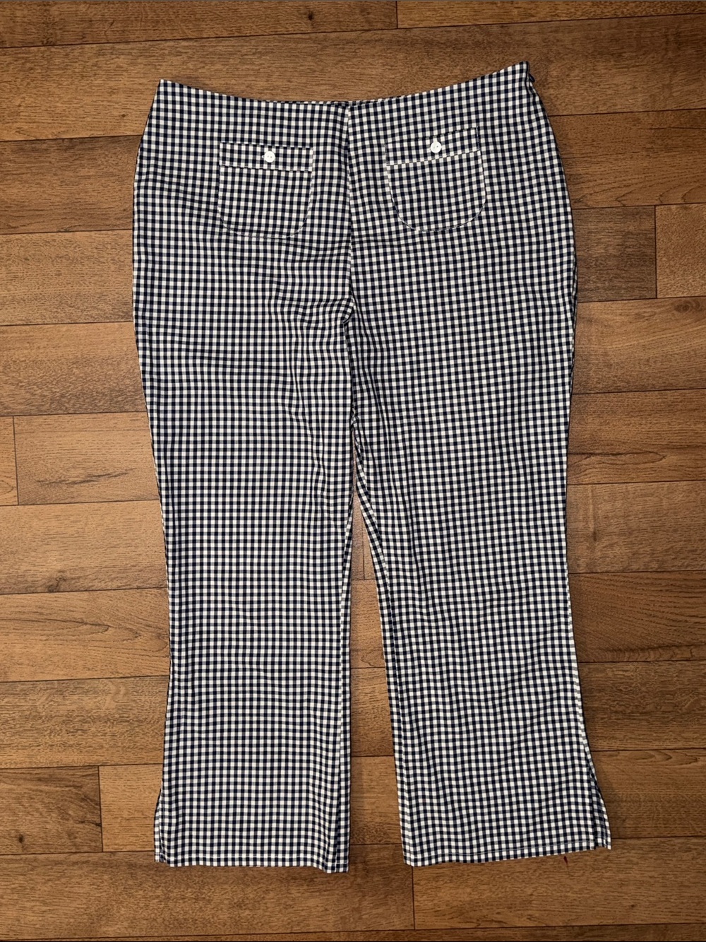 Frankie's Bikinis Size Extra Large Parlour Poplin Capri Pants Seaside Gingham XL